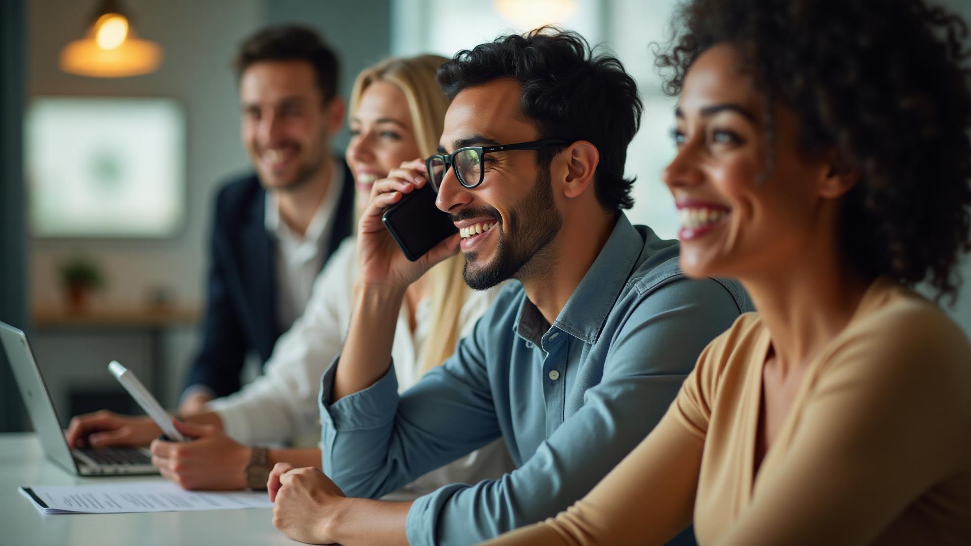 Business professionals collaborating